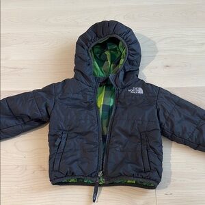 The North Face Charcoal Jacket with Lime Lining, 2T